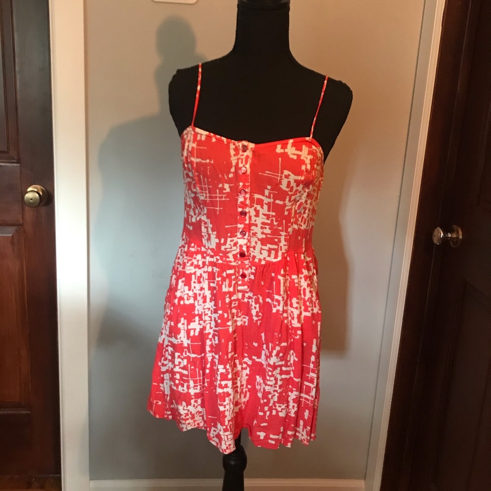 🍊 Forever 21 Orange & Cream Abstract Tunic/Dress